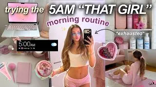 Thumbnail: I TRIED THE VIRAL 5AM MORNING ROUTINE 🎀 that girl habits & productive vlog