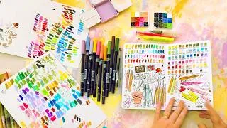 Thumbnail: Setting up my France Travel Sketchbook 𖦹 Swatch with me