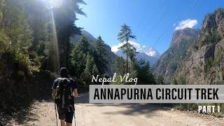 Thumbnail: Trekking in Nepal Vlog 🇳🇵 The Annapurna Circuit 🏔️ Travel day and first day trekking!
