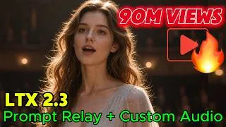 Thumbnail: The Ultimate AI Music Video ComfyUI Workflow: LTX 2.3 + Custom Audio Prompt Relay