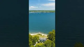 Thumbnail: A private 200-foot beach sets the scene for this Plum Beach home