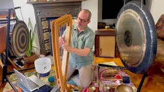 Thumbnail: Harmonic Primes Live | Sound Healing Frequency Meditation + Gongs,  Singing Bowls, Improvised Harp