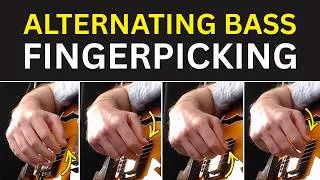 Thumbnail: Alternating Bass Fingerpicking Guitar Lesson - Make fingerstyle patterns fuller & more interesting!