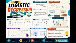 Thumbnail: How Logistic Regression Works | Math for ML, Probability, Sigmoid, Decision Boundary & Loss #AI #ML