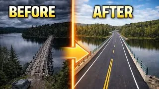 Thumbnail: From Unsafe Wooden Bridge to Strong Concrete Highway Bridge | Complete Transformation 