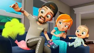 Thumbnail: CRAZY BABY SONGS!!  Adley Niko & Navey sing nursery rhymes in a fun Family Cartoons bedtime routine