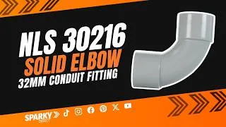 Thumbnail: NLS 30216 | 32mm Solid Elbow Conduit Fitting | Grey