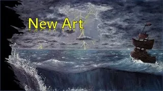 Thumbnail: New art | Stormy sea oil painting