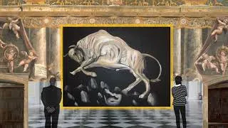 Thumbnail: Oil Painting of a raging bull - caravaggio style