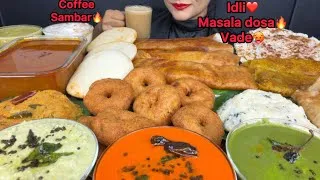 Thumbnail: ASMR EATING MASALA DOSA,IDLI VADA,PONGAL,KICHDI,SAMBAR,CHUTNEY,DAHI VADA
