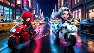 Thumbnail: Spider-Man vs Spider-Gwen: Ultimate Motorcycle Race! 🏍️🔥| Marvel's Spidey and His Amazing Friends