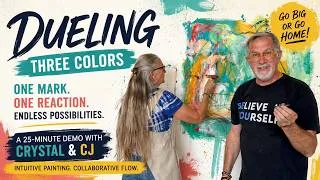 Thumbnail: CJ and Crys Demonstrating Painting Techniques by Dueling With Three Colors