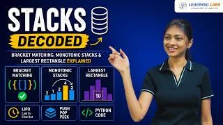 Thumbnail: Stacks Decoded | Bracket Matching, Monotonic Stacks & Largest Rectangle Explained