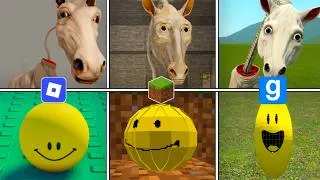 Thumbnail: Minecraft vs Roblox vs Garry's Mod - Verity and Creepy Horse Roblox Chase Test