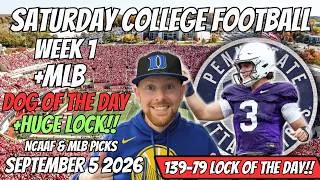 Thumbnail: College Football Picks Today Saturday 9/5/2026 | Free NCAAF Best Bets, Player Props, and Predictions