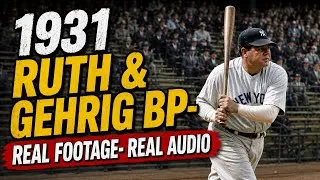 Thumbnail: 👉1931 Babe Ruth & Lou Gehrig BP ⚾ Original Footage & Audio | AI Colorized
