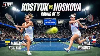 Thumbnail: Kostyuk vs Noskova LIVE | US Open Round of 16 | Epic Battle at Louis Armstrong Stadium 
