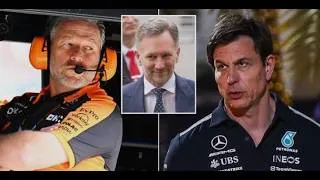 Thumbnail: Zak Brown and Toto Wolff disagree over Christian Horner return after 'broken glass' claim