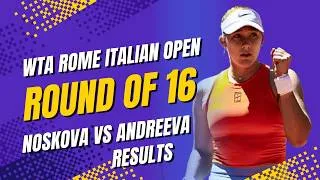 Thumbnail: Mirra Andreeva Defeats Linda Noskova | WTA Rome 2025 1/16-Finals | Andreeva vs Noskova Match Result