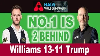 Thumbnail: World Snooker Championship 2025: Judd Trump 2 behind. Trails Mark Williams 13-11.