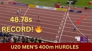 Thumbnail: Championship Record SMASHED! 🔥 Men’s U20 400m Hurdles Final | Tampere 2025