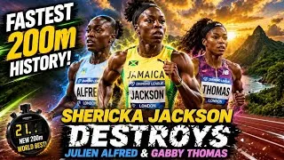 Thumbnail: The FASTEST 200m History - Shericka Jackson DESTROYS Julien Alfred & Gabby Thomas || Track and Field