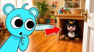 Thumbnail: HELP SKY Find Gugugaga Penguin Hiding In My House… 🏠🐧 (REAL LIFE!) 😱