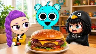 Thumbnail: Sprunki Sky wants to be friends with Rumi and Gugugaga Penguin (Sprunki in Real Life & Demon Hunter)
