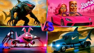Thumbnail: BRAINROT BARBIE 🆚BRAINROT TRUCK 🆚 CROCO MONSTERVERSE 🆚 | Spining Wheel - Tiles Hop EDM Rush!