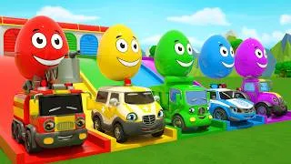 Thumbnail: Sing songs Wheels On the Bus - Giant Eggs & Baby Cars - Baby Nursery Rhymes & Kids Songs
