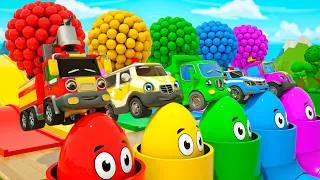 Thumbnail: Smash Eggs & Learn Colors - two version of the song Wheels On the Bus and other songs - Kids Songs