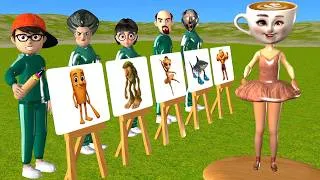Thumbnail: Squid Game vs Scary Teacher 3D Drawing Who Tung Tung Tung Sahur Italian Brainrot Challenge