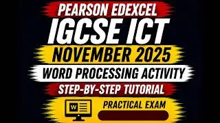 Thumbnail: Pearson Edexcel IGCSE ICT November 2025 – Word Processing Activity
