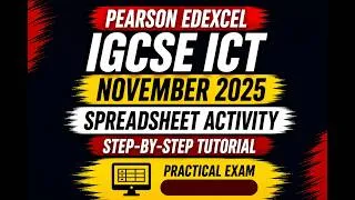 Thumbnail: Pearson Edexcel IGCSE ICT November 2025 – Spreadsheet Activity