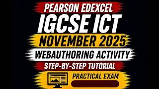 Thumbnail: Pearson Edexcel IGCSE ICT November 2025 – Web Authoring Activity