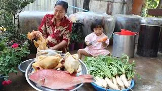 Thumbnail: 4K Film - Countryside life and family food cooking | Ocean fish and chicken recipes