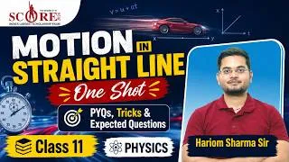 Thumbnail: Motion in Straight Line One Shot | Class 11 Physics | PYQs, Tricks & Expected Questions | NEET Prep