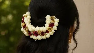 Thumbnail: Beautiful Jasmine Flower Veni Making 🌸 | Bridal Hair Flower Garland with Roses | DIY Veni Design