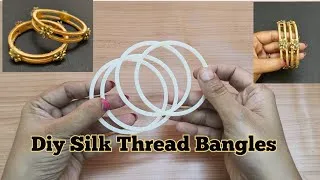 Thumbnail: Silk thread bangles making at home / Silk thread bangles making ideas / Kundan Stone bangles