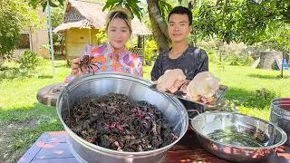 Thumbnail: Amazing Cooking Skill: Yummy Ocean Crab, Chicken Nest Village Cook Banana Soup, Crab Meat Spicy