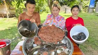Thumbnail: Catfish Ripe Tamarind Cooking, Mud Crab Stir Fry, Scallops Grill and eat | Sros Yummy Cooking Vlogs