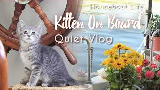 Thumbnail: A new kitten aboard | Vintage houseboat quiet vlog