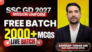 Thumbnail: SSC GD 2027 Free Batch Announcement !🔥SSC GD Free Practice Batch | PYQs Classes  #sscgd2027