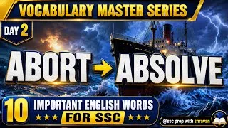 Thumbnail: SSC English Vocabulary Day 2 | Abominable to Absorb | SSC CGL | Banking |  | English Vocabulary🔥🔥💯💯👍
