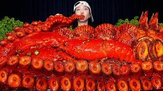 Thumbnail: 돌아온 초대왕 문어다리 해물찜 🐙 치즈퐁듀와 함께 먹방 ❤️ The BIGGEST Octopus Tentacle Seafood ASMR Ssoyoung