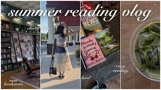 Thumbnail: SUMMER READING VLOG 📖🌷🦋✨ bookstore trips, book haul, cozy reading, book event, a chatty vlog!