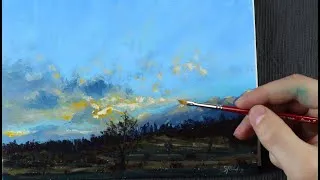 Thumbnail: Painting a Small Landscape in Acrylic / Time-Lapse