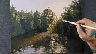 Thumbnail: "July" - Painting an Abstract Impressionist Landscape in Oil / Alla Prima / Wet on Wet
