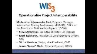 Thumbnail: WIS3 Operationalize Proj Interop 20150326