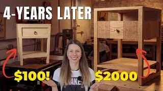 Thumbnail: $100 DIY vs. $2,000 Heirloom: My 4-Year Woodworking Progression // DIY Nightstand